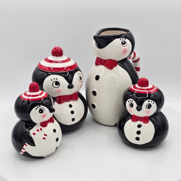 Johanna Parker Penguin Christmas Set Kawaii Coquette Grannycore Maximalist Decor - Picture 9 of 10